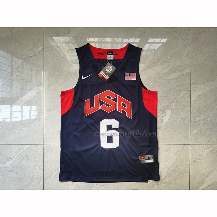 Camiseta USA 2012 Lebron James NO 6 Negro